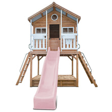Load image into Gallery viewer, Winchester Cubby House (Elevated 1.45m) with 3.0m Slide (Pastel Pink)