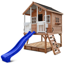 Load image into Gallery viewer, Winchester Cubby House with 1.2m Elevation Platform and 2.2m Blue Slide