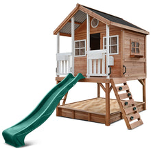 Load image into Gallery viewer, Winchester Cubby House with 1.2m Elevation Platform and 2.2m Green Slide