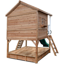 Load image into Gallery viewer, Winchester Cubby House with 1.2m Elevation Platform and 2.2m Green Slide