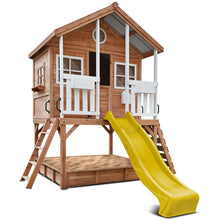 Load image into Gallery viewer, Winchester Cubby House with 1.2m Elevation Platform and 2.2m Yellow Slide