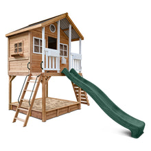 Load image into Gallery viewer, Winchester Cubby House with 1.45m Elevation Platform and 3m Green Slide