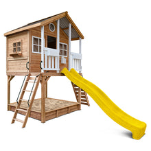 Load image into Gallery viewer, Winchester Cubby House with 1.45m Elevation Platform and 3m Yellow Slide