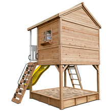 Load image into Gallery viewer, Winchester Cubby House with 1.45m Elevation Platform and 3m Yellow Slide