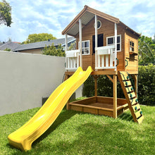 Load image into Gallery viewer, Winchester Cubby House with 1.45m Elevation Platform and 3m Yellow Slide