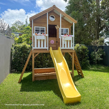 Load image into Gallery viewer, Winchester Cubby House with 1.45m Elevation Platform and 3m Yellow Slide