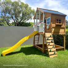 Load image into Gallery viewer, Winchester Cubby House with 1.45m Elevation Platform and 3m Yellow Slide