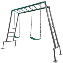 Load image into Gallery viewer, Stanley Commercial Steel 2-in-1 Monkey Bars &amp; Swing Set