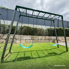 Load image into Gallery viewer, Stanley Commerical Steel Monkey Bars with Anchor Kit and Basketball Ring