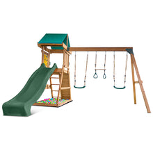Load image into Gallery viewer, Birmingham Swing Set &amp; Playground with 2.2m Slide (Green)