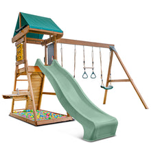 Load image into Gallery viewer, Birmingham Swing Set &amp; Playground with 2.2m Slide (Pastel Green)