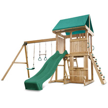 Load image into Gallery viewer, Carindale Play Centre &amp; Swing Set (Green Slide)
