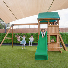 Load image into Gallery viewer, Carindale Play Centre &amp; Swing Set (Green Slide)