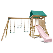 Load image into Gallery viewer, Carindale Swing Set &amp; Playground with 2.2m Slide (Pastel Pink)
