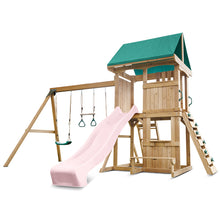 Load image into Gallery viewer, Carindale Swing Set &amp; Playground with 2.2m Slide (Pastel Pink)