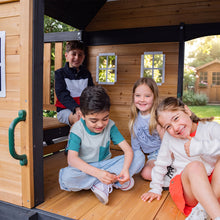 Load image into Gallery viewer, Claremont Play Centre with 2.2m Ivory Slide and Green Spiral Tube Slide