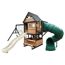 Load image into Gallery viewer, Claremont Play Centre with 2.2m Ivory Slide and Green Spiral Tube Slide