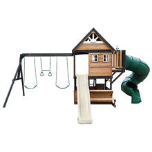 Load image into Gallery viewer, Claremont Play Centre with 2.2m Ivory Slide and Green Spiral Tube Slide