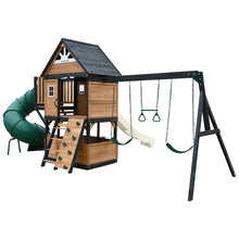Load image into Gallery viewer, Claremont Play Centre with 2.2m Ivory Slide and Green Spiral Tube Slide