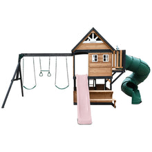 Load image into Gallery viewer, Claremont Swing Set &amp; Playground with 2.2m Slide (Pastel Pink)