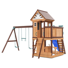Load image into Gallery viewer, Coventry Play Centre &amp; Swing Set (Blue Slide)