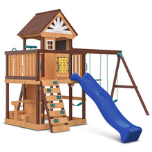 Load image into Gallery viewer, Coventry Swing Set &amp; Playground with 2.2m Slide (Blue)