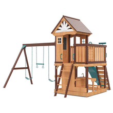 Load image into Gallery viewer, Coventry Play Centre &amp; Swing Set (Green Slide)