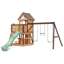 Load image into Gallery viewer, Coventry Swing Set &amp; Playground with 2.2m Slide (Pastel Green)