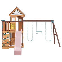 Load image into Gallery viewer, Coventry Swing Set &amp; Playground with 2.2m Slide (Pastel Pink)