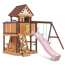 Load image into Gallery viewer, Coventry Swing Set &amp; Playground with 2.2m Slide (Pastel Pink)