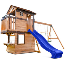 Load image into Gallery viewer, Darlington Play Centre &amp; Swing Set (Blue Slide)