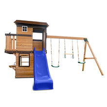 Load image into Gallery viewer, Darlington Play Centre &amp; Swing Set (Blue Slide)