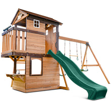 Load image into Gallery viewer, Darlington Play Centre &amp; Swing Set (Green Slide)