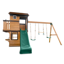 Load image into Gallery viewer, Darlington Play Centre &amp; Swing Set (Green Slide)