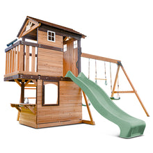 Load image into Gallery viewer, Darlington Swing Set &amp; Playground with 2.2m Slide (Pastel Green)