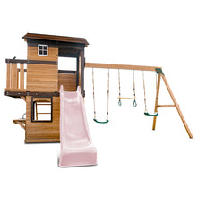 Load image into Gallery viewer, Darlington Swing Set &amp; Playground with 2.2m Slide (Pastel Pink)