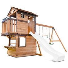 Load image into Gallery viewer, Darlington Swing Set &amp; Playground with 2.2m Slide (White)