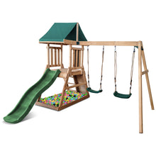 Load image into Gallery viewer, Greenvale Swing Set &amp; Playground with 1.8m Slide (Green)