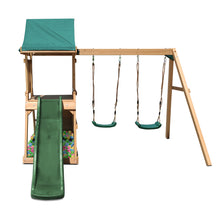 Load image into Gallery viewer, Greenvale Swing Set &amp; Playground with 1.8m Slide (Green)