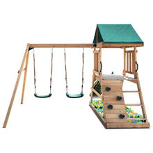 Load image into Gallery viewer, Greenvale Swing Set &amp; Playground with 1.8m Slide (Green)