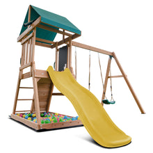 Load image into Gallery viewer, Greenvale Swing Set &amp; Playground with 1.8m Slide (Yellow)