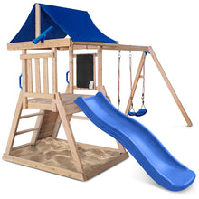 Load image into Gallery viewer, Hazelbrook Swing Set &amp; Playground with 1.8m Slide (Blue)