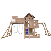 Load image into Gallery viewer, Kensington Swing Set, Monkey Bars &amp; Playground with 2.2m Slide (Blue)