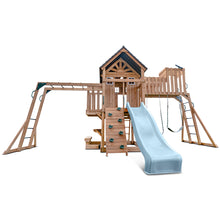 Load image into Gallery viewer, Kensington Swing Set, Monkey Bars &amp; Playground with 2.2m Slide (Pastel Blue)