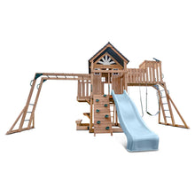 Load image into Gallery viewer, Kensington Swing Set, Monkey Bars &amp; Playground with 2.2m Slide (Pastel Blue)