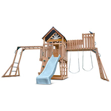 Load image into Gallery viewer, Kensington Swing Set, Monkey Bars &amp; Playground with 2.2m Slide (Pastel Blue)