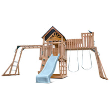 Load image into Gallery viewer, Kensington Swing Set, Monkey Bars &amp; Playground with 2.2m Slide (Pastel Blue)