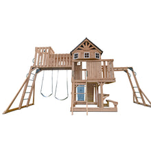 Load image into Gallery viewer, Kensington Swing Set, Monkey Bars &amp; Playground with 2.2m Slide (Pastel Blue)