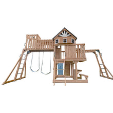 Load image into Gallery viewer, Kensington Swing Set, Monkey Bars &amp; Playground with 2.2m Slide (Pastel Blue)