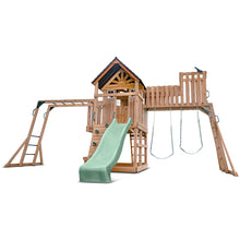 Load image into Gallery viewer, Kensington Swing Set, Monkey Bars &amp; Playground with 2.2m Slide (Pastel Green)